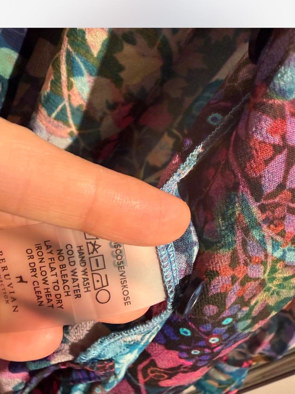 Peruvian Connection Multicolor Floral Button-Down Shirt - Picture 3 of 6